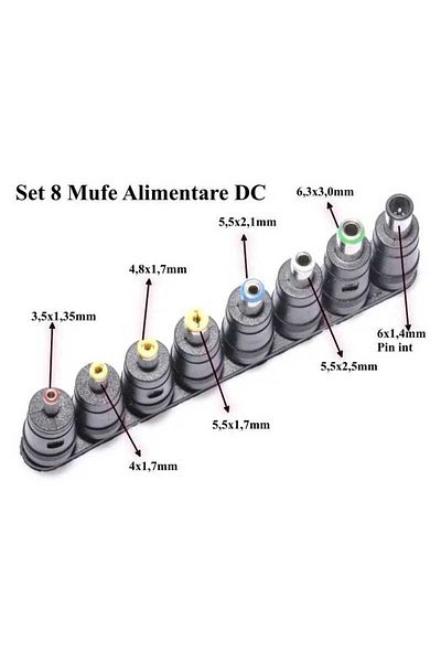 OEM Set of 8 DC power adapter plugs