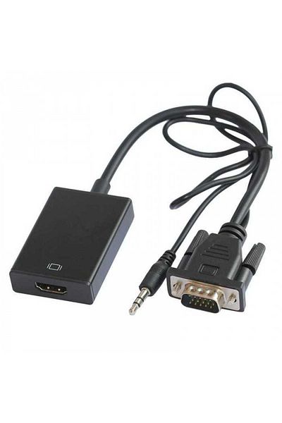 OEM Adapter cable VGA +JACK 3.5 mm - HDMI male-female 0.1m