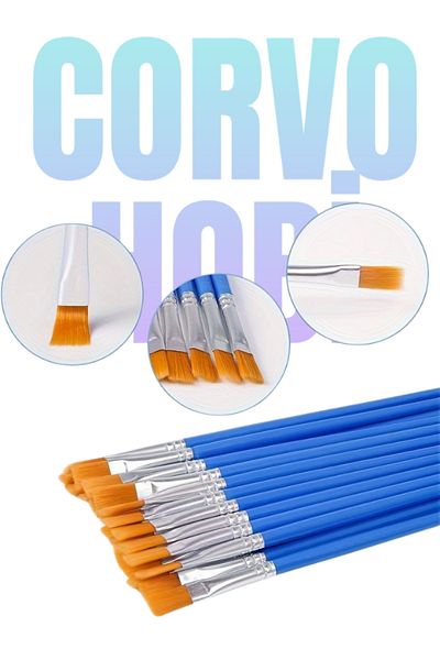 Corvo 10Pcs, Acrylic Paint, Gouache Paint, Finger Paint, Water Color, Oil Paint Brush Activity Painting