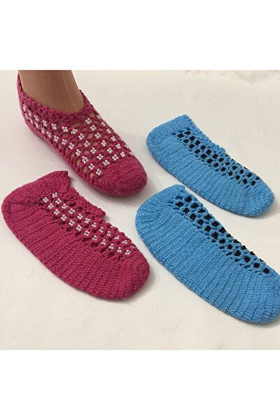 PİNA HEDİYELİK AKSESUAR EL ÖRGÜSÜ PATİK 2 ÇİFT TIĞ İŞİ ÇEYİZLİK PATİK EL İŞİ ...