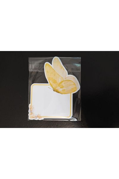 Özcan Toptan Tuhafiye Gift Yellow Butterfly Patterned Notepad | Note Paper | Notepad