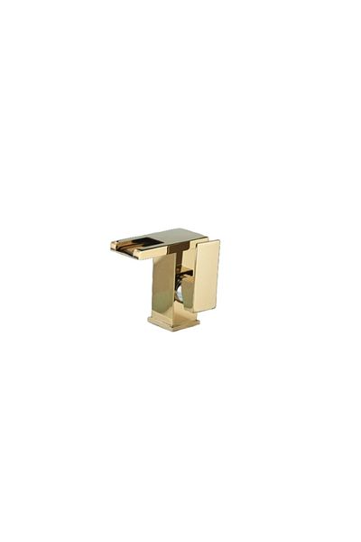 Blackswan Design Baterie chiuveta baie, Blackswan, Tip M192, auriu scurt cu pipa tip cascada si LED, 12.5 cm