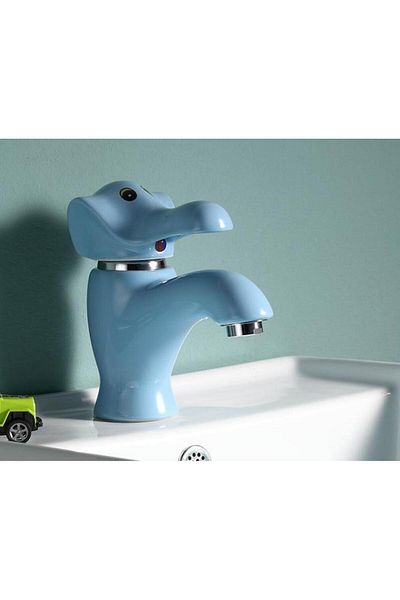 Blackswan Design Bathroom sink faucet, Blackswan, Type M287 Elephant, blue model, size 16 cm