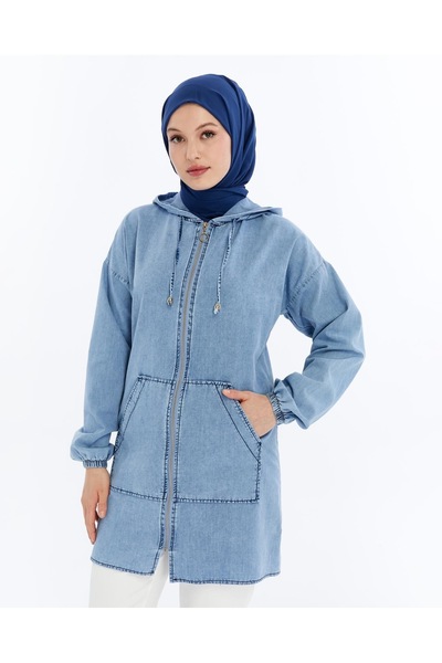 BİRSEN BUTİK Kadın Tansel Kot Kumaş Tunik Kap