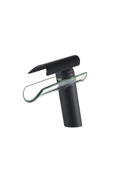 Blackswan Design Baterie chiuveta baie, Blackswan, Tip M91 cascada, model negru mat, dimensiune 18 cm