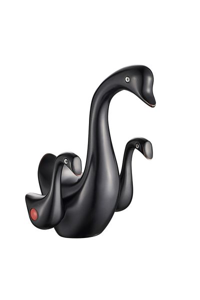 Blackswan Design Baterie chiuveta baie, Blackswan, Tip M261 Lebada, model negru mat, dimensiune 19 cm