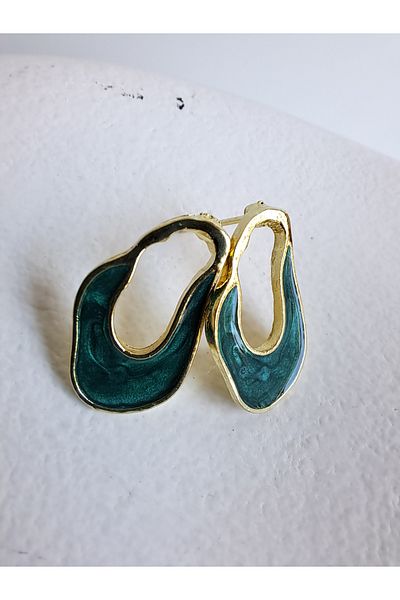 BHR AKSESUAR Green Boho Style Earrings