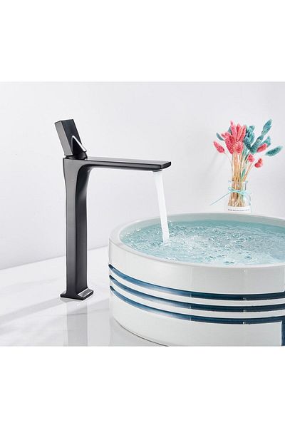 Blackswan Design Baterie chiuveta baie, Blackswan, Tip M81, model negru mat, dimensiune 32.7 cm