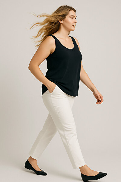 EFFE A-Line Plus Size Cotton Thick Strap Tank Top T-Shirt