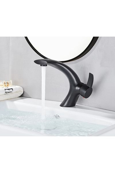 Blackswan Design Bathroom sink faucet, Blackswan, Type M54, matte black model, size 17.5 cm