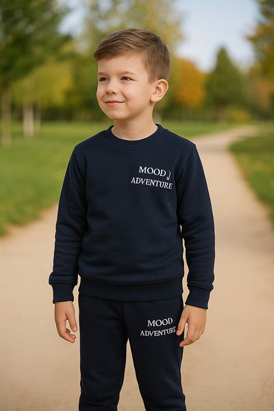 AYYBUU 2 Thread Raised Embroidered Children's Tracksuit Set Mood Adventure