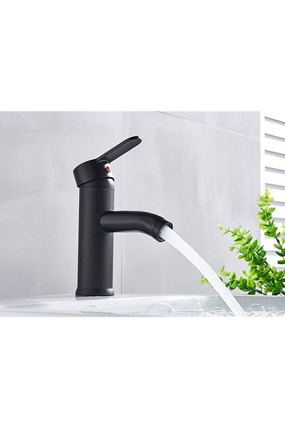 Blackswan Design Bathroom sink faucet, Blackswan, Type M98, black model, size 16.6 cm