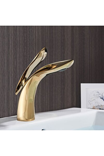 Blackswan Design Baterie chiuveta baie, Blackswan, Tip M88, model auriu lucios, dimensiune 20 cm