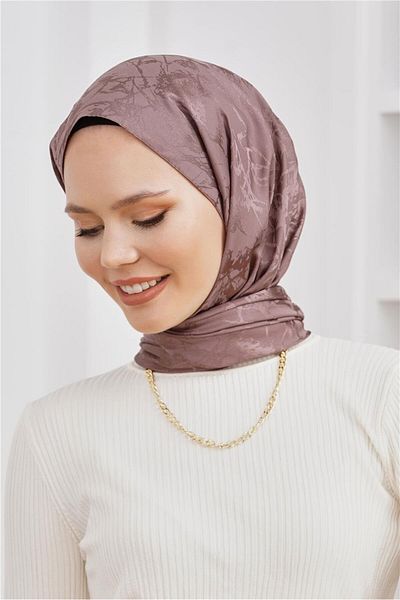 Loryan Σάλι Floş Jacquard Marble Mink