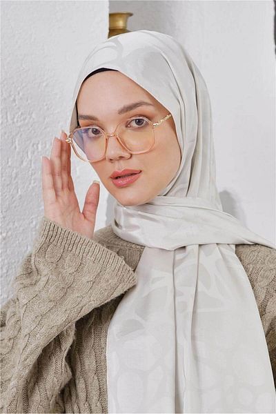 Loryan Scarf Jacquard Shawl - Stone Floss Jacquard Shawl 4312