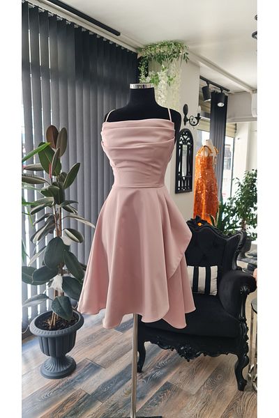 makbuleofficial Straples Size, Mini Length, after Party, Graduation Dress