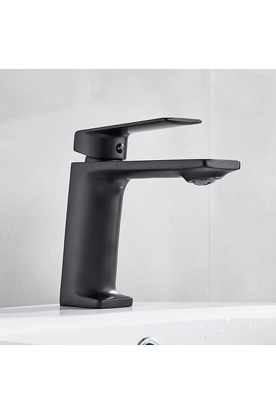 Blackswan Design Baterie chiuveta baie, Blackswan, Tip M117, model negru mat, dimensiune 16 cm