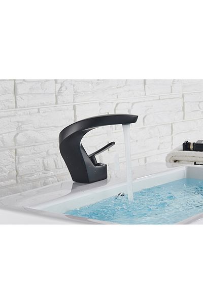Blackswan Design Baterie chiuveta baie, Blackswan, Tip M13, model negru mat, dimensiune 14.5 cm