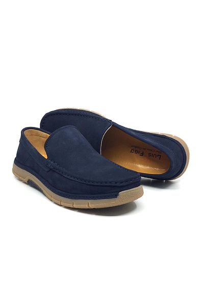 Luis Figo 100% Leather Nubuck Men's Summer Comfortable Tımbır Rok Laceless Shoes New Season 40-44