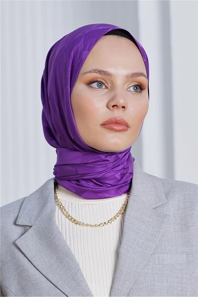 Loryan Floş Jacquard Cupra Plum Shawl