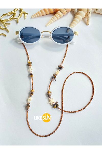 LiKESUN "نفحة النمر" حبل النظارات من حجر عين النمر الطبيعي
