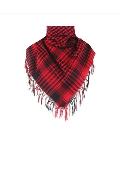 İSTANBULSTYLEMODA Cotton Puşi, Poşu, Kefiye White Shawl 100X100
