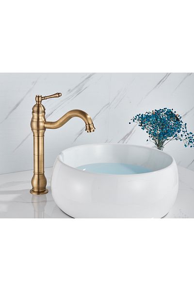 Blackswan Design Bathroom sink faucet, Blackswan, Type M152, long antique bronze model, size 32.5 cm