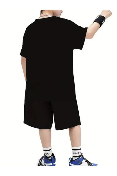 AEMİ Children's Squid Game Printed Shorts T-Shirt Bottom Top Set 100% Cotton