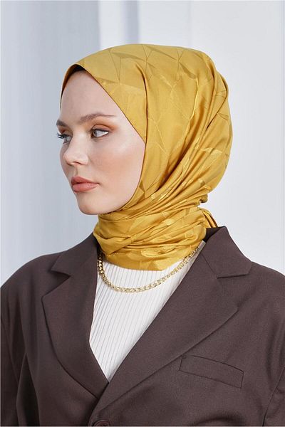 Loryan Floss Jacquard Cupra Mustard Shawl