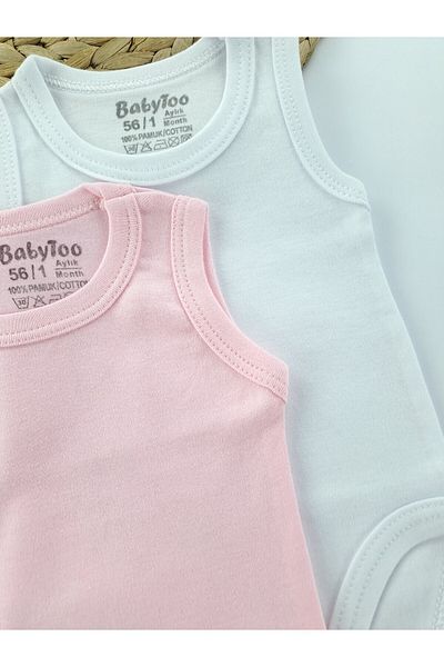 Butik Girl 0 - 6 Years Old Summer Short Sleeve Bodysuit with Snap Fastener 2 Pieces 100% Cotton Premium Quality