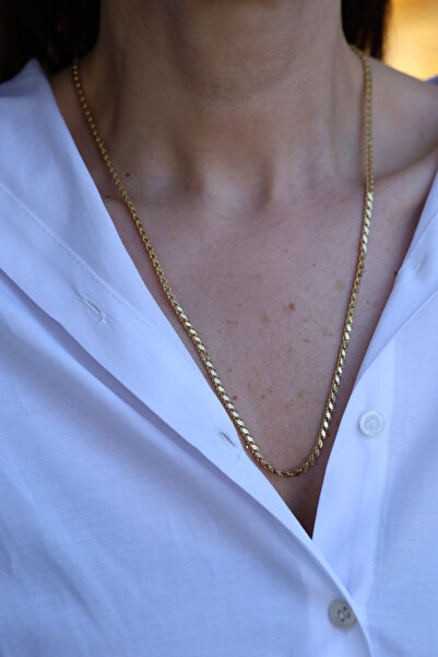 Yenigün Kuyumculuk 14 Ayar Altın Pullu Zincir 3 mm