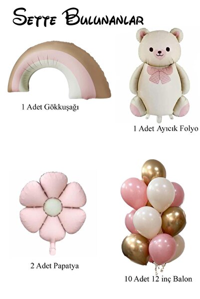 Azebu Baby Shower Retro Papatya Temalı Kız Bebek Kutlama Seti