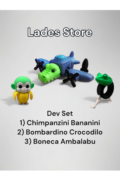 Lades Brainrot Chimpanzini Bananini Bombardino Crocodilo Boneca Ambalabu