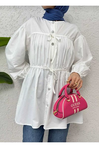 MODA VEDAT Women's Waist Drawstring Lace-Up Tunic -- 02566