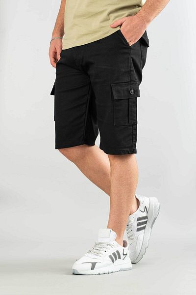 bombe Men's Gabardine Bermuda Canvas Lycra Cargo Pocket Shorts