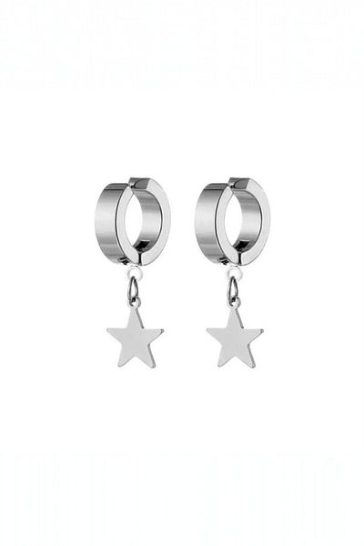 Lynare Compression Trend Magnet Star Model Dangle Men's Steel Gray Earrings 1 Piece