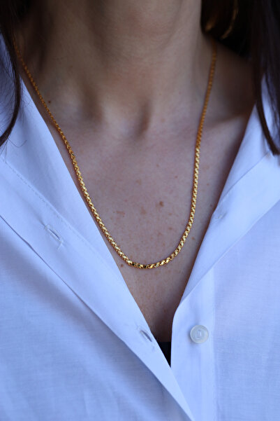 Yenigün Kuyumculuk 14 Ayar Altın Cimarlı Pullu Zincir 3 mm