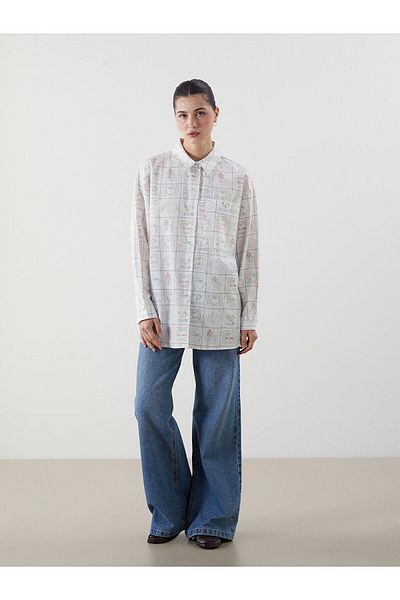 LC Waikiki Printed Women's Poplin Shirt Tunic