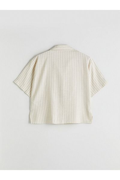 LC Waikiki Striped Linen Blend Women's Shirt