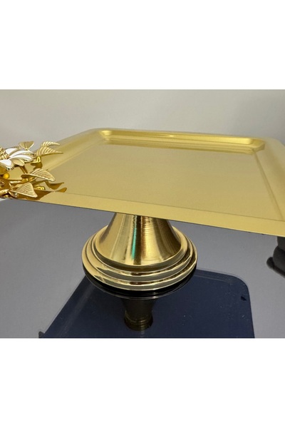 SEVA ÇELİK ÇELİK GOLD KARE AYAKLI PAPATYA AKSESUARLI KEK KURABİYE STANDI 1 ADET