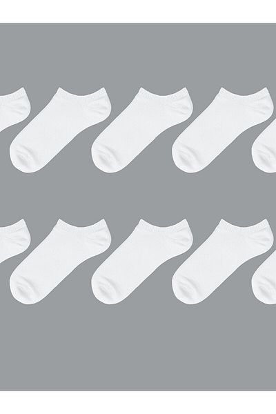 LC Waikiki Women's Plain Booties Socks 10 Pcs