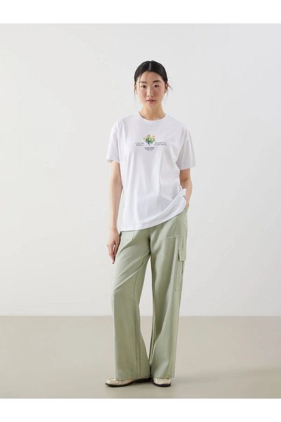 LC Waikiki Crew Neck Claude Monet Printed Women's T-Shirt