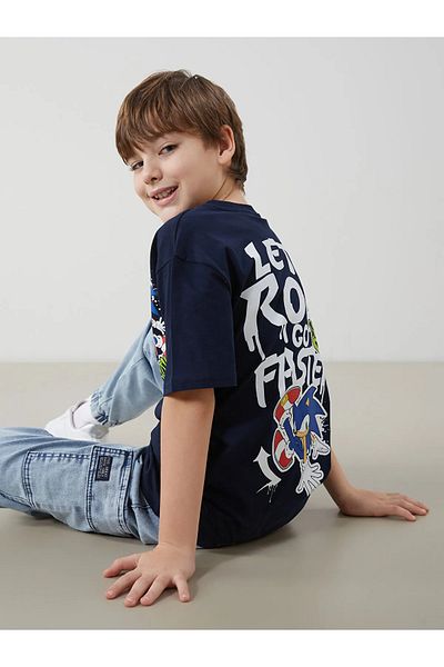 LC Waikiki Crew Neck Sonic Printed Boys' T-Shirt