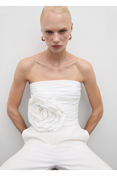 MANGO Woman Maxi Floral Gathered Blouse