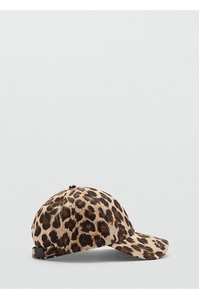 MANGO Woman Mütze mit Leopardenmuster