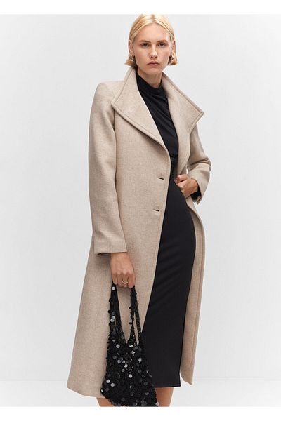 MANGO Woman Płaszcz damski Dark Camel 57035991 -09