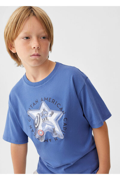 MANGO Mavi Erkek Çocuk T-Shirt 57031084