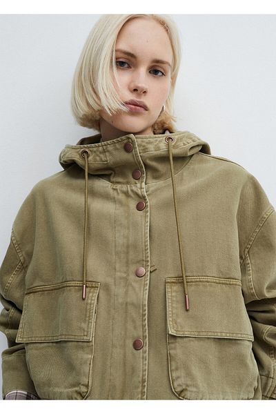 MANGO Woman Baumwollparka – Taschendesign