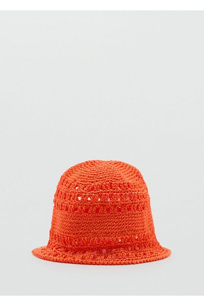 MANGO Woman Crochet Bucket Hat