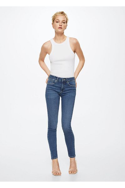 MANGO Woman Dark Denim Women's Jeans 37910104